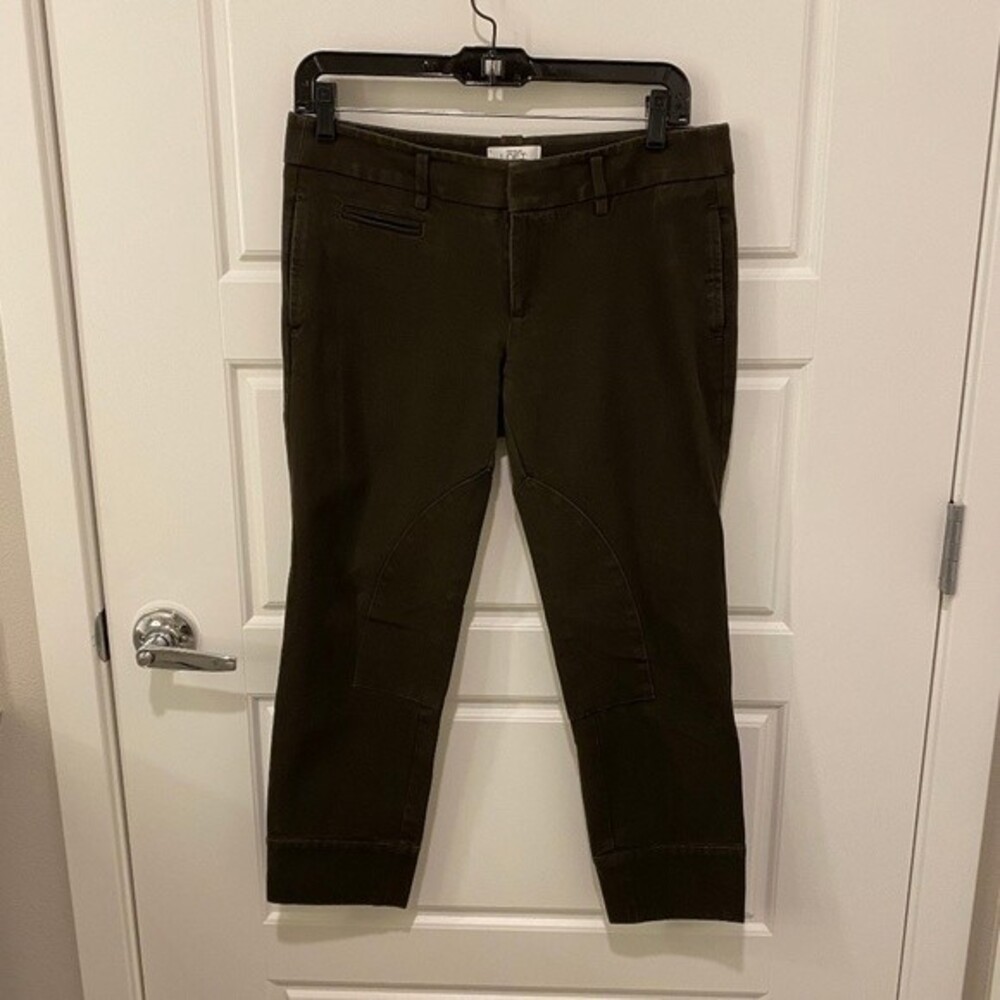 Ann Taylor LOFT Marisa Cropped Pants Brown 6P Straight Cotton Stretch Trousers